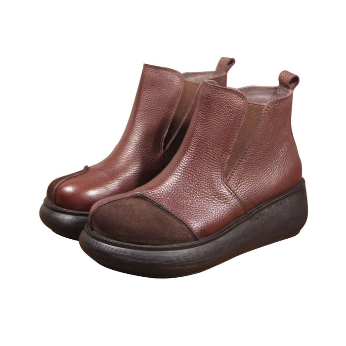 Handmade Retro Platform Velvet Boots| Gift Shoes