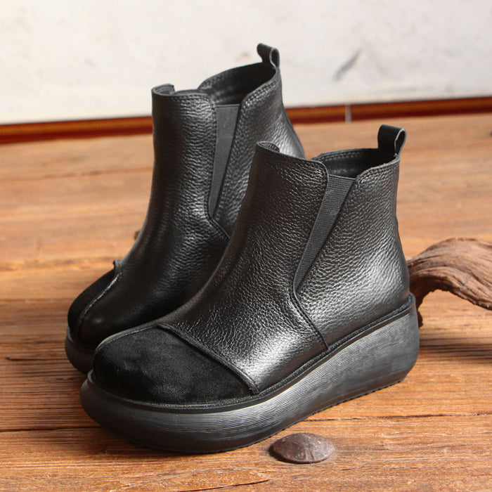 Handmade Retro Platform Velvet Boots| Gift Shoes