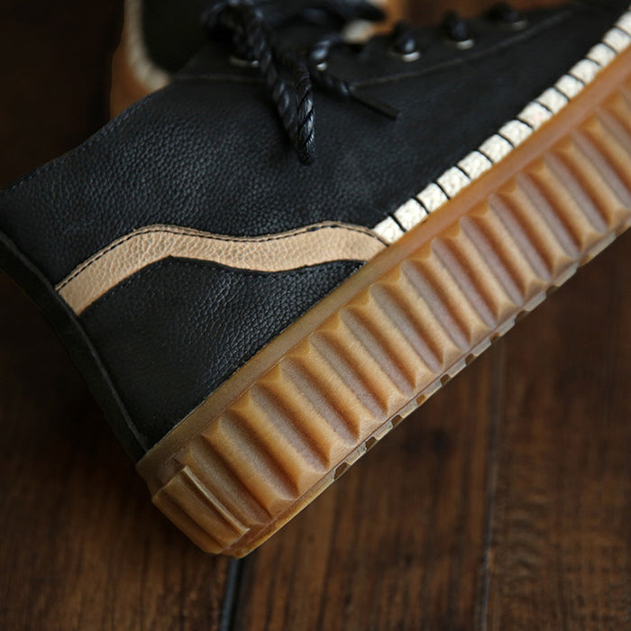 Retro Leather Women Casual Shoes | Obiono