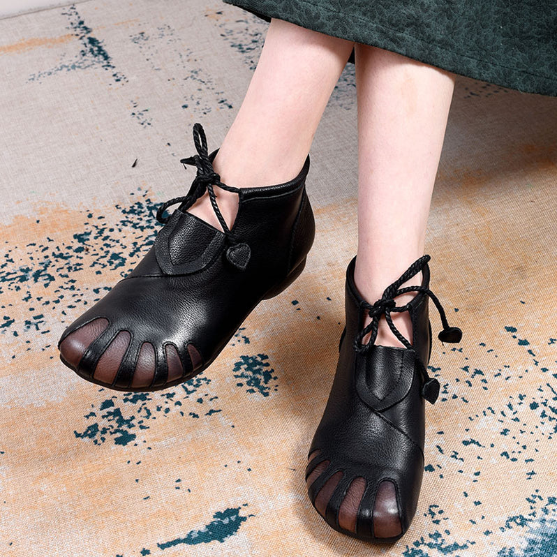 Autumn Leather Retro Handmade Soft Bottom Ankle boots l Gift Shoes — Obiono