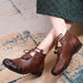 Autumn Leather Retro Handmade Soft Bottom Ankle boots l Gift Shoes — Obiono