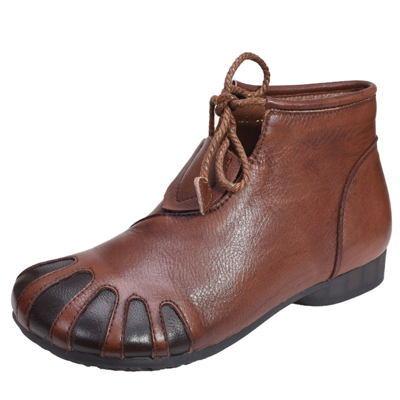 Autumn Leather Retro Handmade Soft Bottom Ankle boots l Gift Shoes — Obiono