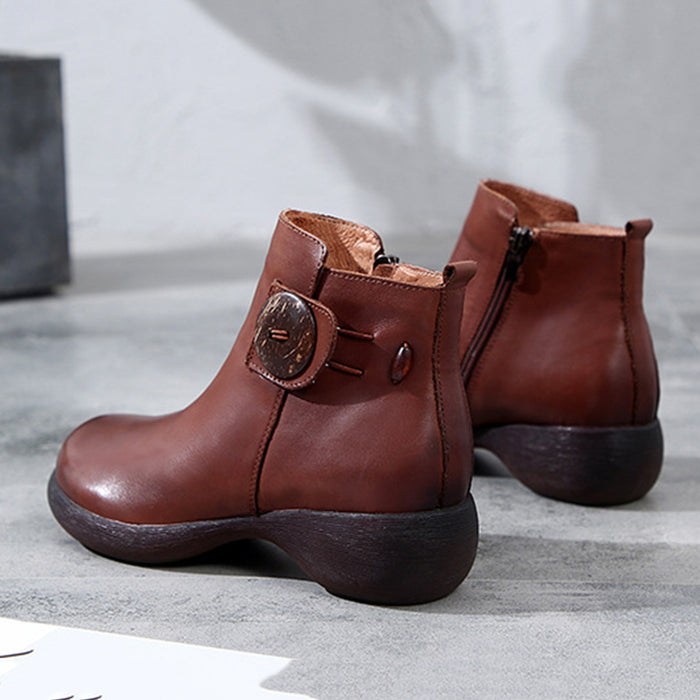 Autumn Retro Leather Handmade Women's Boots | Gift Shoes