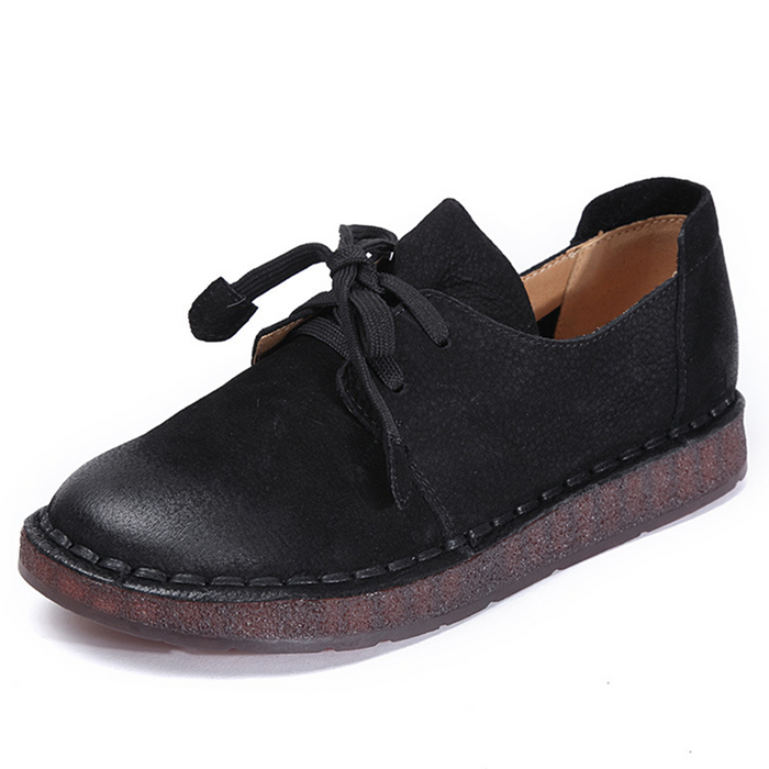 Gift Shoes Autumn Leather Soft Bottom Casual Handmade Women's Shoes