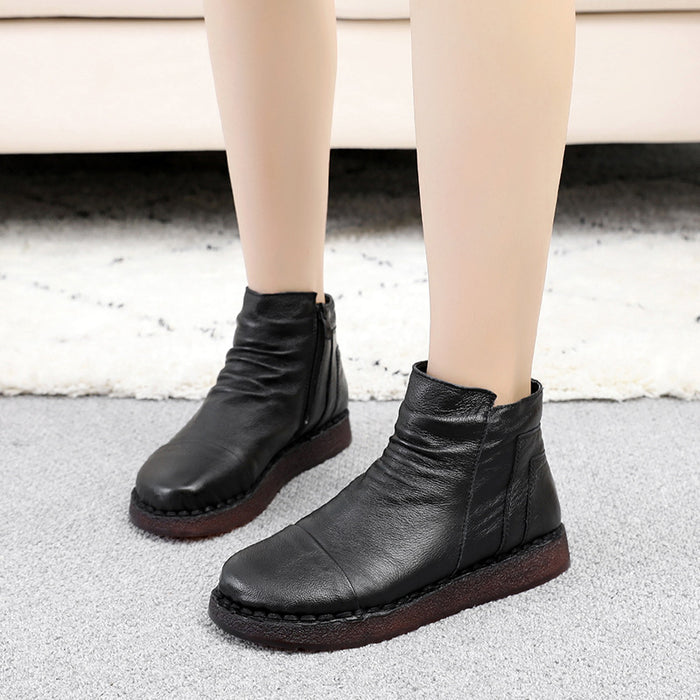 Retro Leather Women's Winter Boots | Gift Shoes 35-41