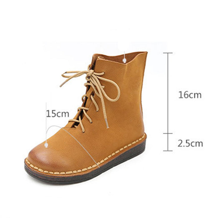 Autumn Retro Handmade Leather Martin Ankle Women's Boots | Gift Shoes