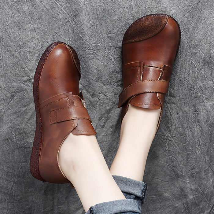 Autumn Retro Leather Casual Flat Women's Shoes | Gift Shoes