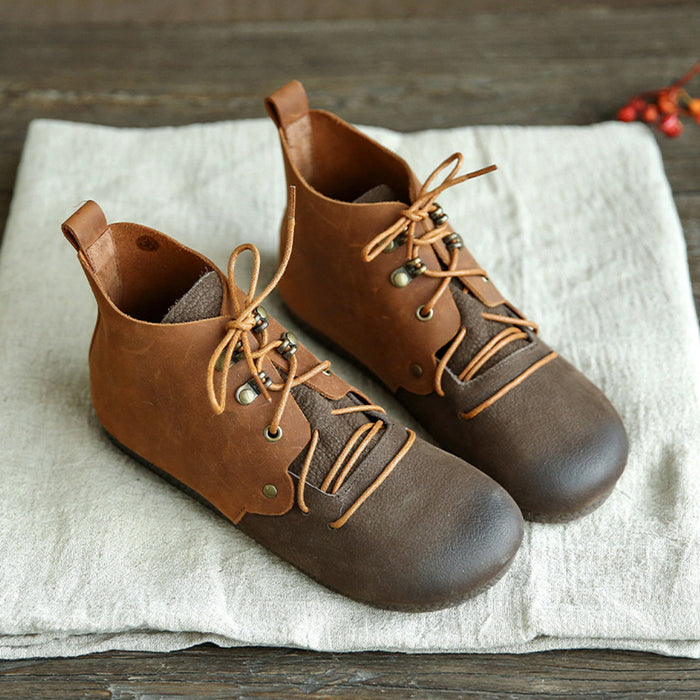 Autumn Retro Leather Casual Short Boots | Gift Shoes