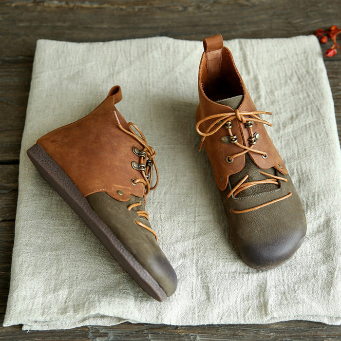 Autumn Retro Leather Casual Short Boots | Gift Shoes