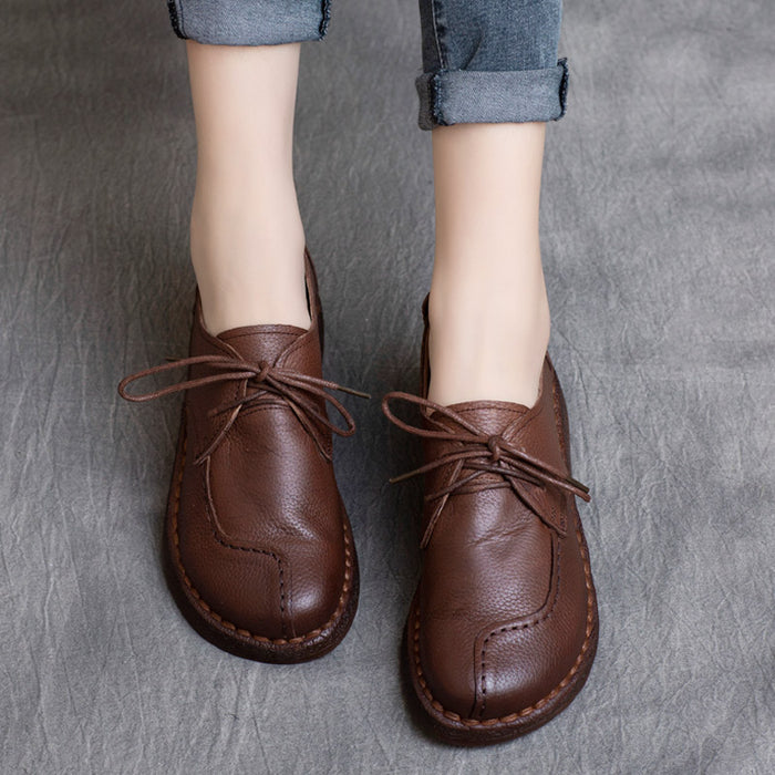 Autumn Handmade Leather Retro Flat Shoes Feb New 2020 89.90