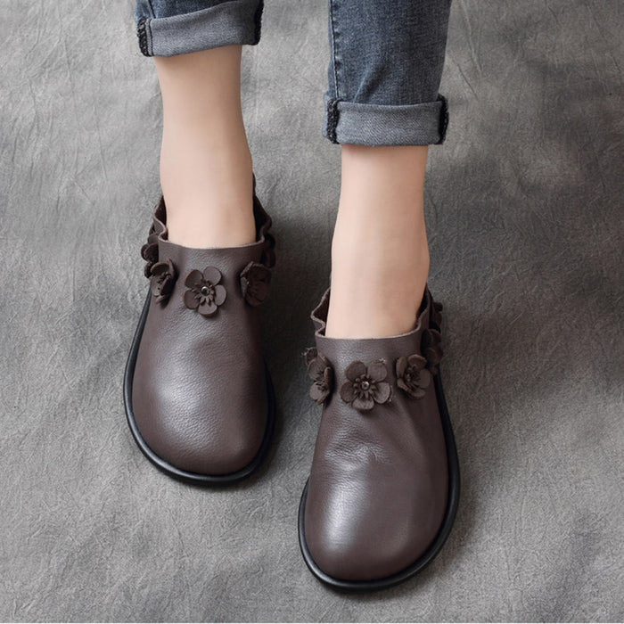 Autumn Retro Leather Soft Bottom Women's Flat Shoes | Gift Shoes