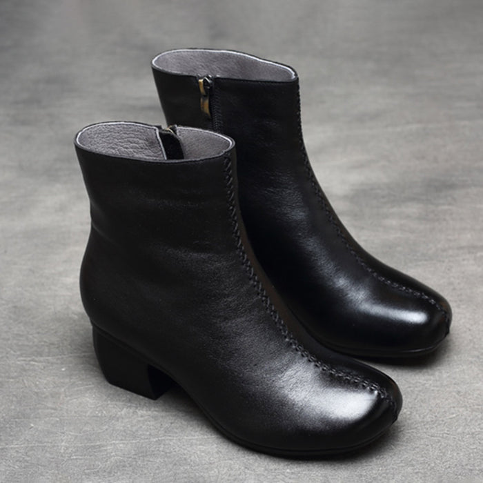 Retro Leather Chunky Women's Boots Feb New 2020 92.55