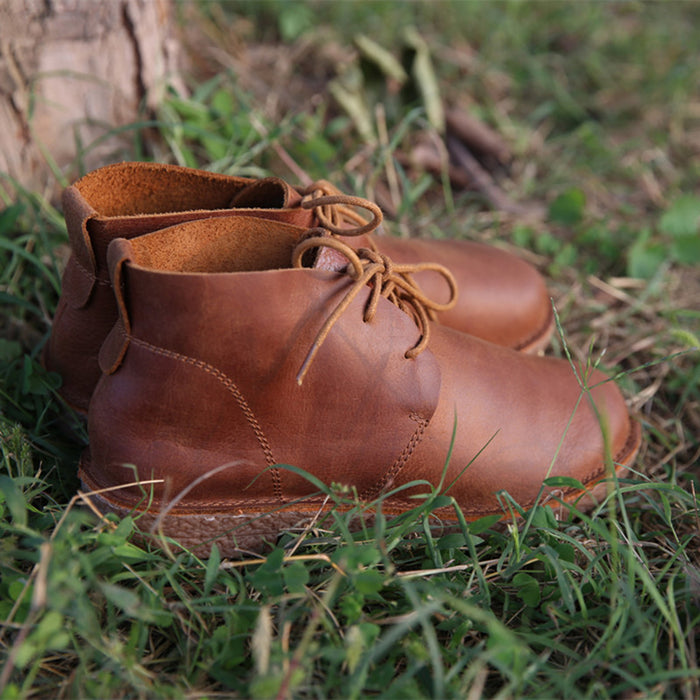 Autumn Retro Leather Women's Short Boots | Gift Shoes