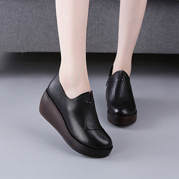 Autumn Thick Leather Women's Shoes | Gift Shoes