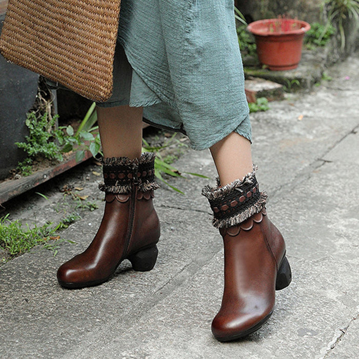Autumn Winter Casual Leather Retro Boots | Gift Shoes