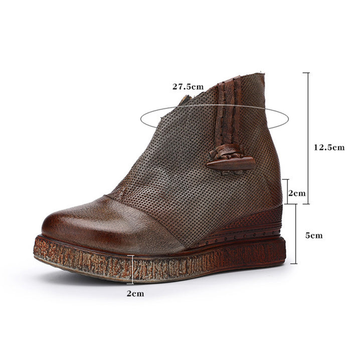 Autumn Winter Casual Leather Retro Thick Short Boots | Gift Shoes