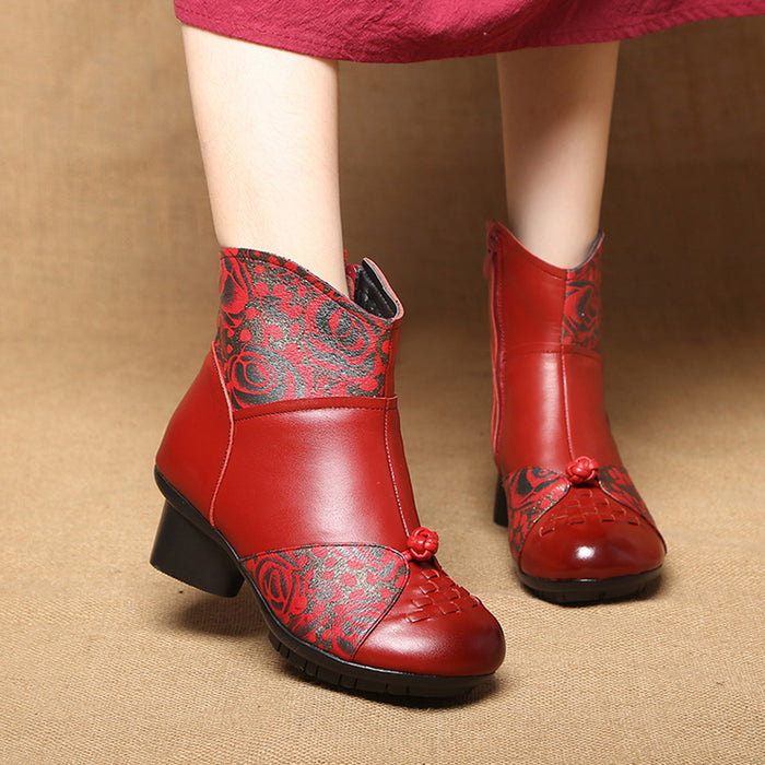 Winter Ethnic Leather Women's Boots | Gift Shoes