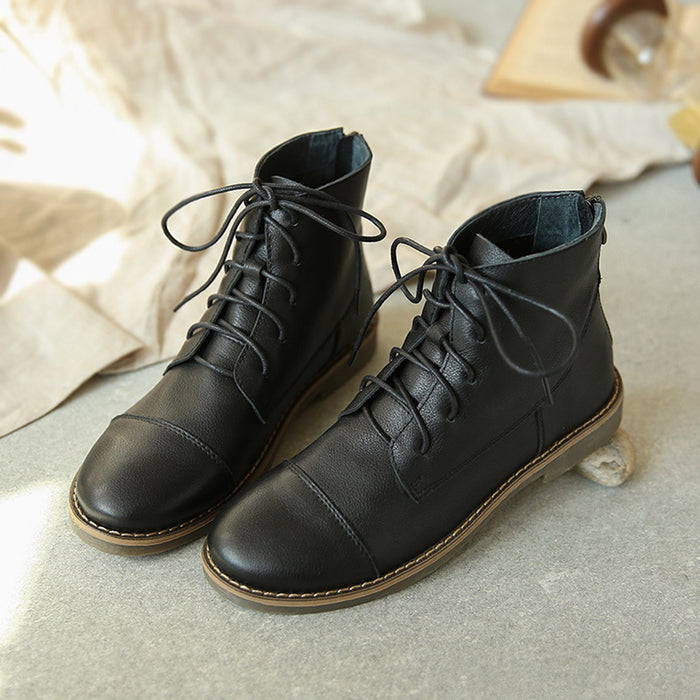 Autumn Winter Comfortable Retro Leather Ankle Women's Boots | Gift Shoes