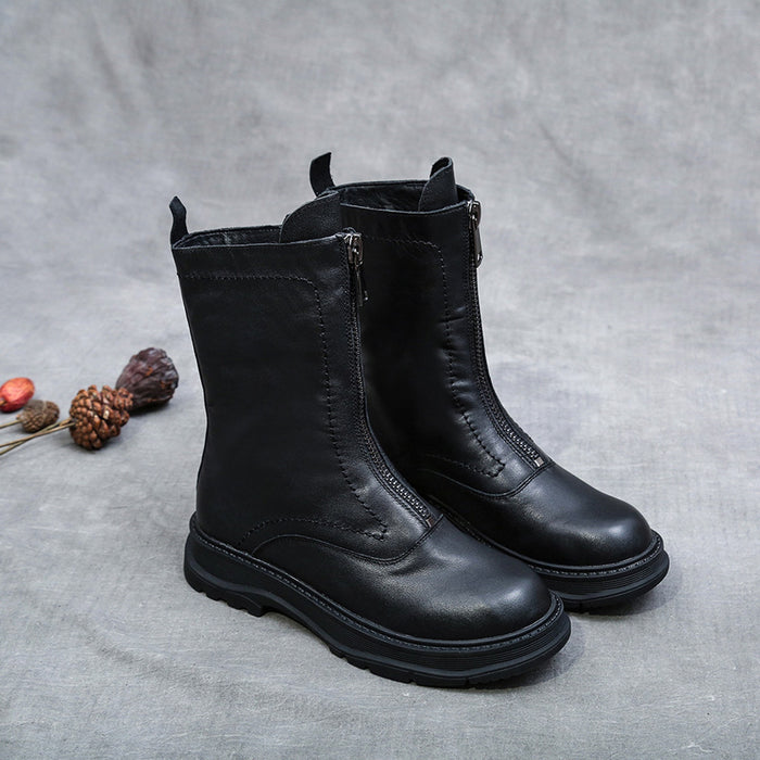 Women Comfortable Cowhide Winter Boots | Obiono