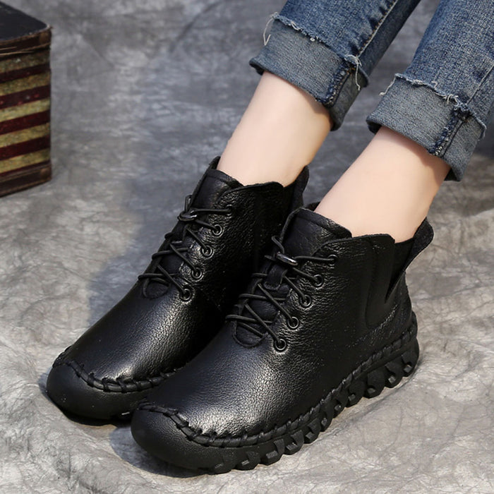 Autumn Winter Velvet Handmade Soft Leather Casual Shoes Oct New Arrivals 85.00