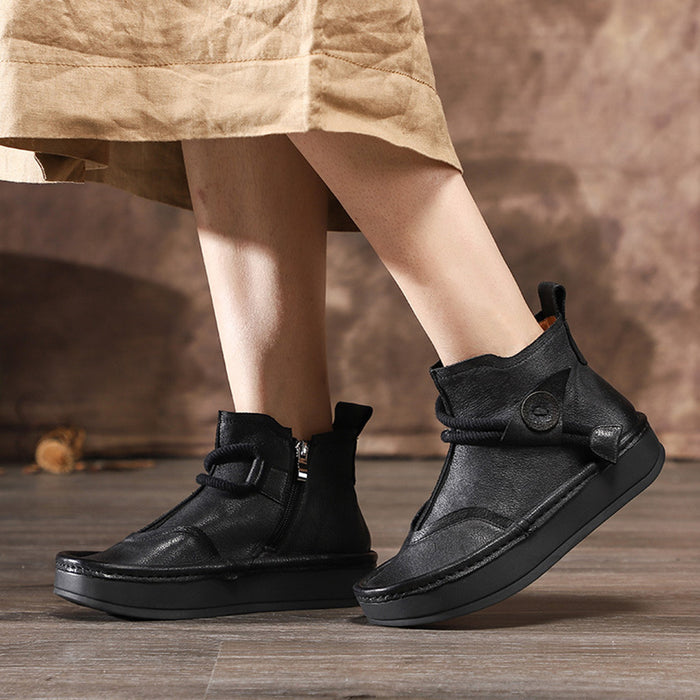 Autumn Winter Leather Casual Comfortable Ethnic Women's Boots | Gift Shoes