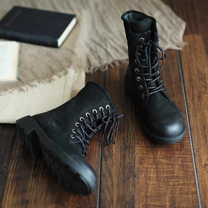 Autumn Winter Leather Retro Martin Women's Boots | Gift Shoes