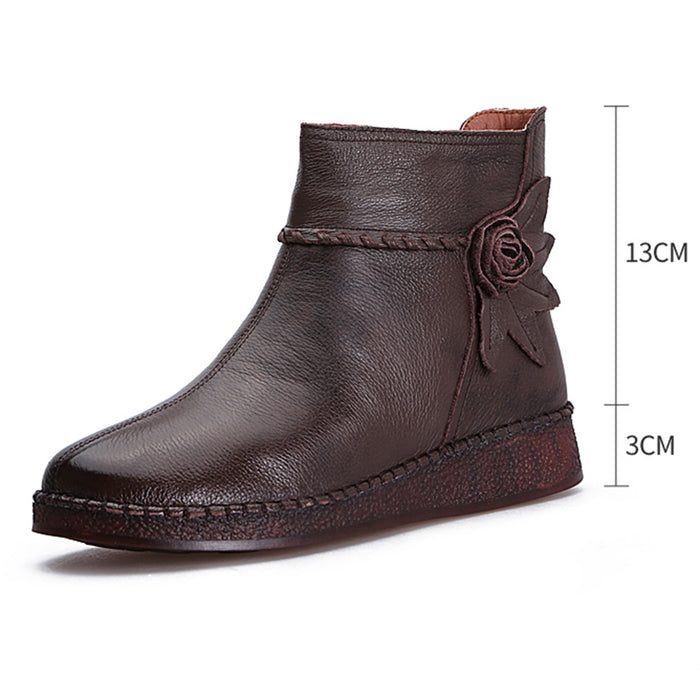 Autumn Winter Leather Retro Short Boots | Gift Shoes 36-41