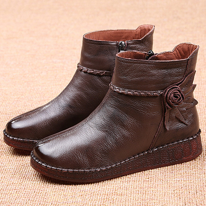 Autumn Winter Leather Retro Short Boots | Gift Shoes 36-41