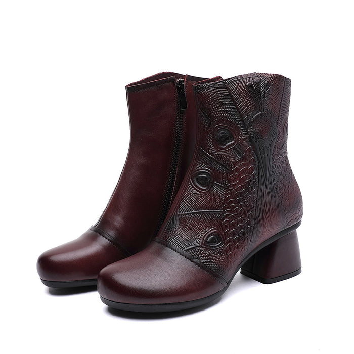 Autumn Winter Leather Retro Women's Boots | Gift Shoes
