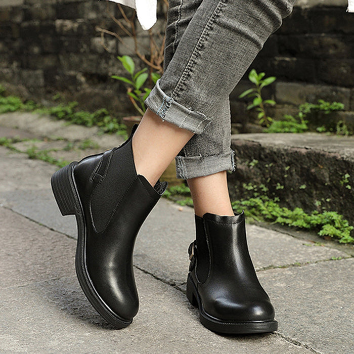 Autumn Winter Leather Short Boots | Gift Shoes