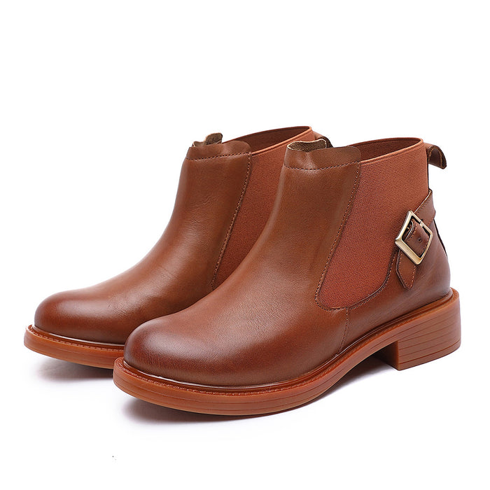 Autumn Winter Leather Short Boots | Gift Shoes