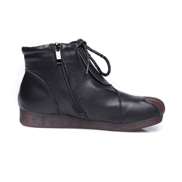 Autumn Winter Leather Vintage Short Boots | Gift Shoes