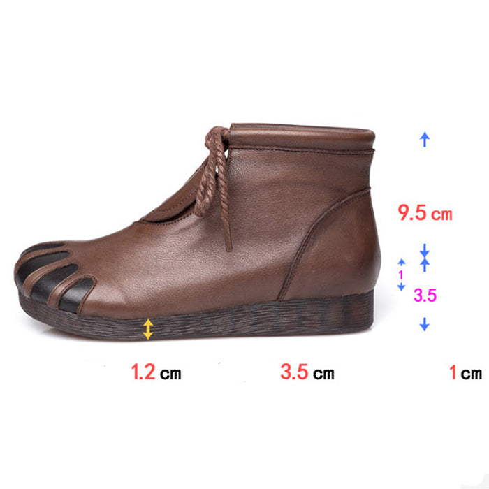 Autumn Winter Leather Vintage Short Boots | Gift Shoes