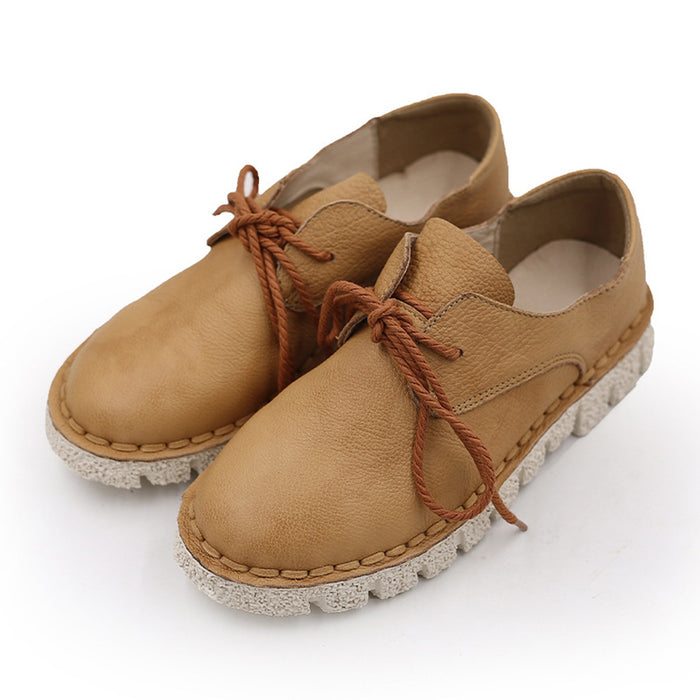 Autumn Winter Leather Wild Flat Soft Women's Shoes | Gift Shoes
