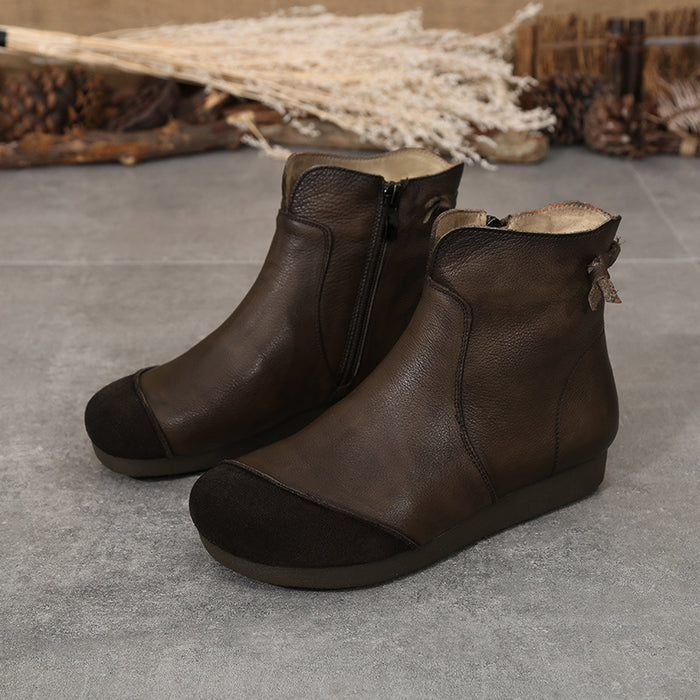 Handmade Retro Leather Women's Winter Boots