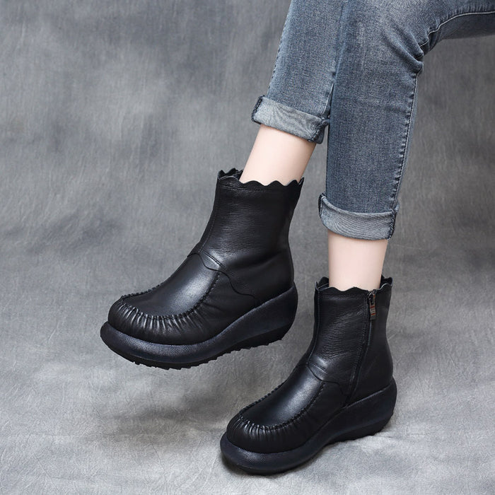 Autumn Winter Platform Wedge Waterproof Women Retro Boots| Gift Shoes