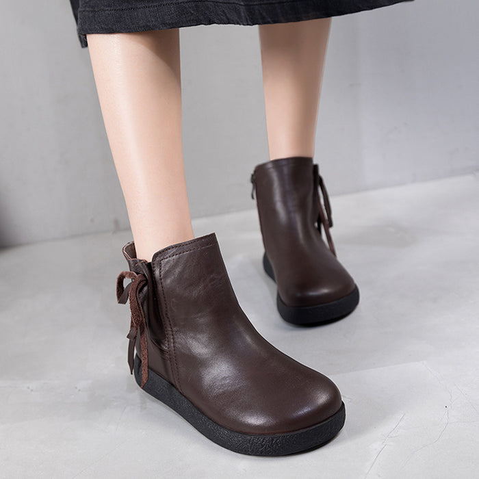 Autumn Winter Retro Casual Leather Short Boots | Gift Shoes