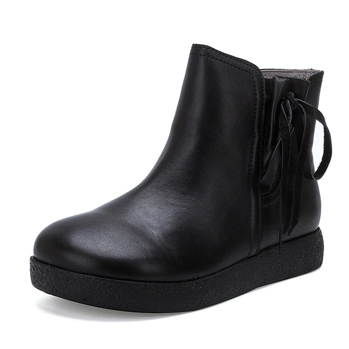 Autumn Winter Retro Casual Leather Short Boots | Gift Shoes