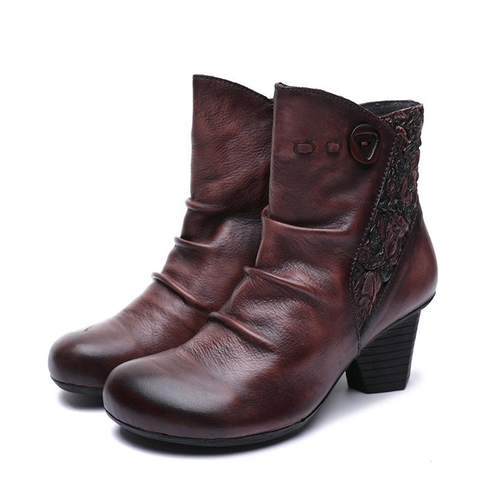 Autumn Winter Retro Leather Short Boots | Gift Shoes