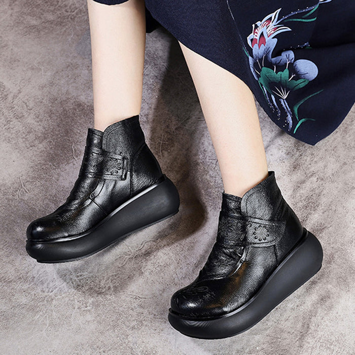 Autumn Winter Retro Leather Short Boots | Gift Shoes