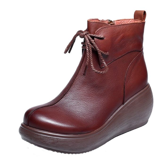Autumn Winter Retro Platform Wedge Women Boots |Gift Shoes