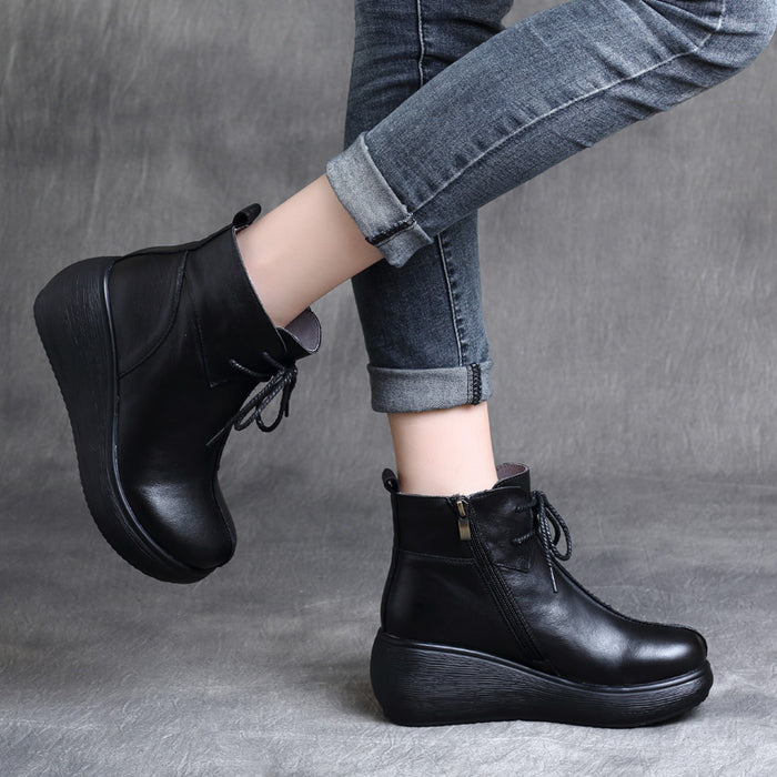Autumn Winter Retro Platform Wedge Women Boots |Gift Shoes