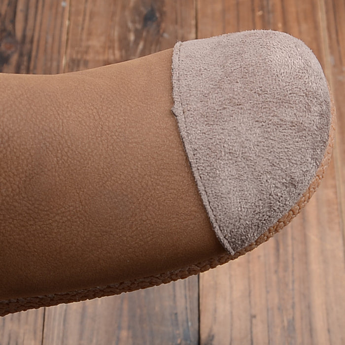 Retro Soft Bottom Handmade Velvet Winter Boots| Obiono