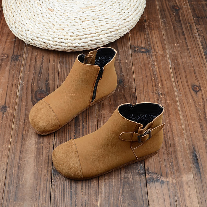 Retro Soft Bottom Handmade Velvet Winter Boots| Obiono
