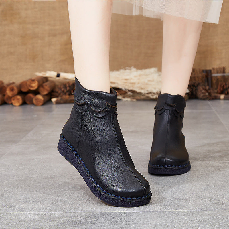 Autumn Winter Soft Handmade Retro Leather Boots l Gift Shoes — Obiono