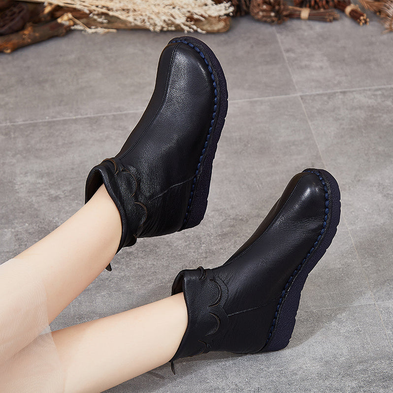 Autumn Winter Soft Handmade Retro Leather Boots l Gift Shoes — Obiono