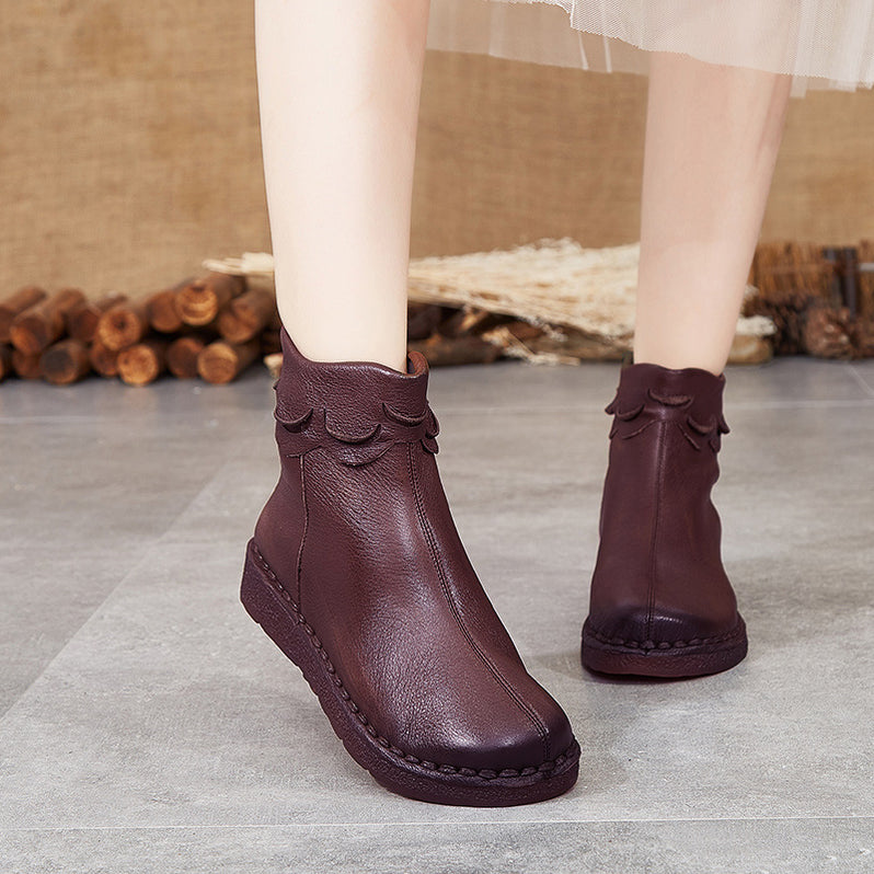 Autumn Winter Soft Handmade Retro Leather Boots l Gift Shoes — Obiono