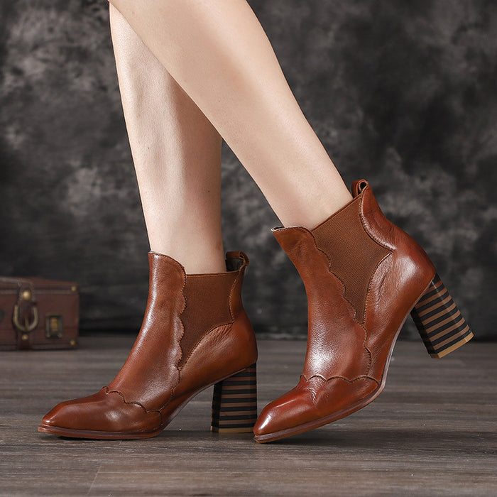 Autumn Winter Thick High-Heeled Women Ankle Boots