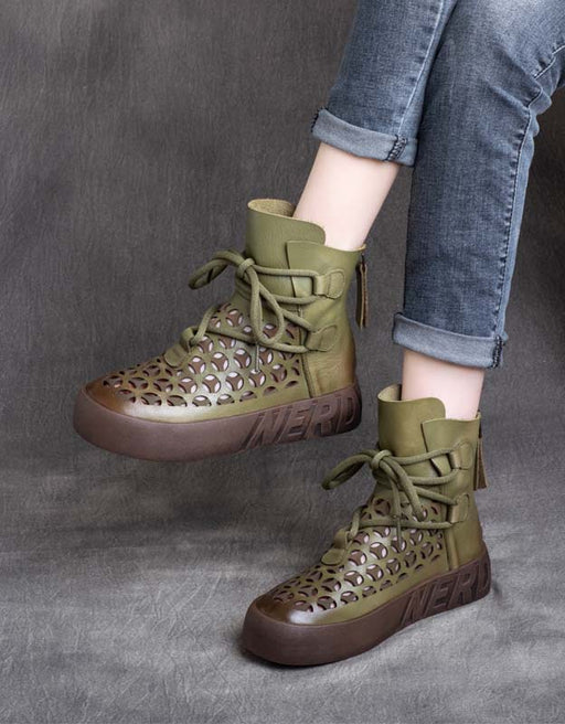 Back Zip Retro Hollow Spring Ankle Boots March Shoes Collection 2022 105.80