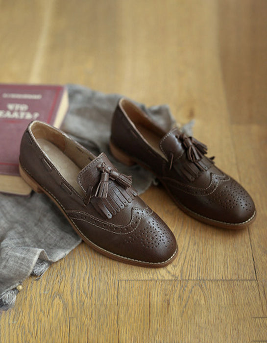 British Style Fashion Handmade Leather Oxford Shoes